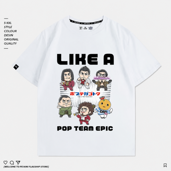 如龍與pop子與pipi美聯動週邊日系動漫短袖休閒T卹